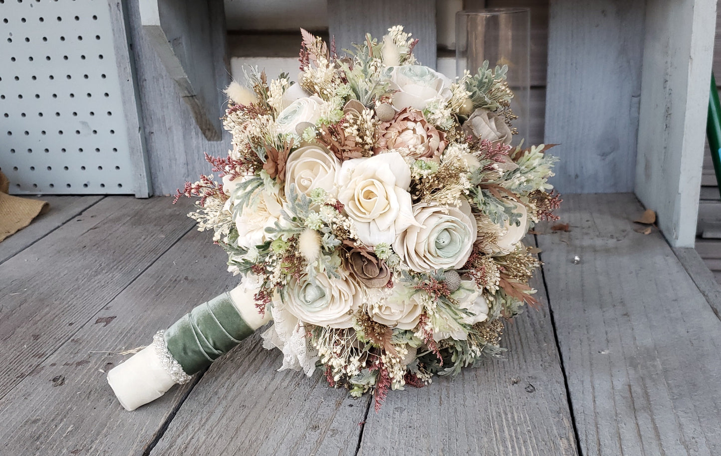 Wood Flower Round Bouquet