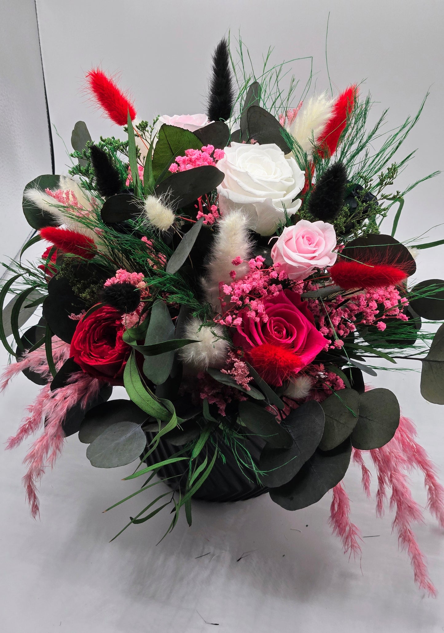 Preserved Roses and eucalyptus Arrangement