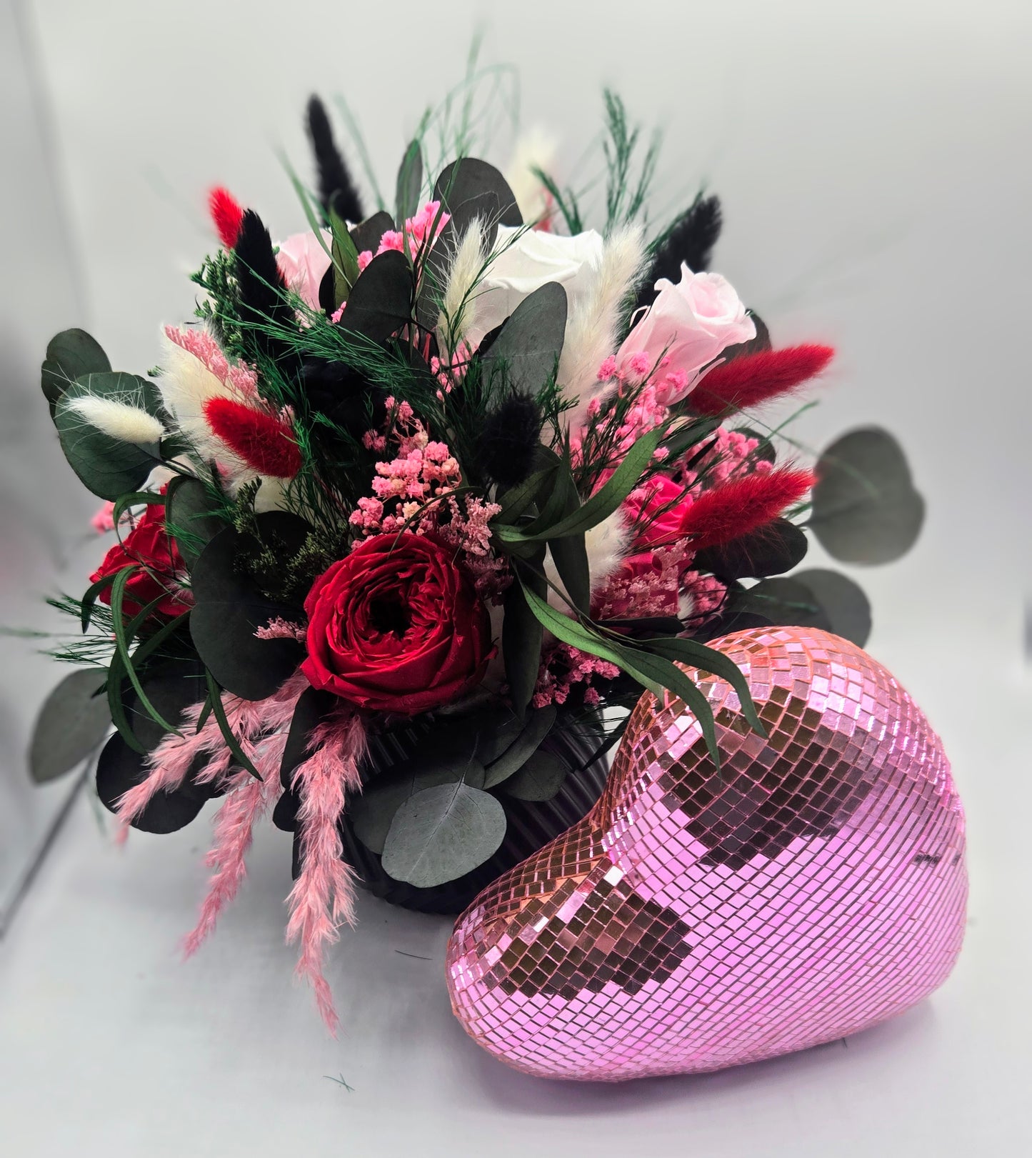 Preserved Roses and eucalyptus Arrangement