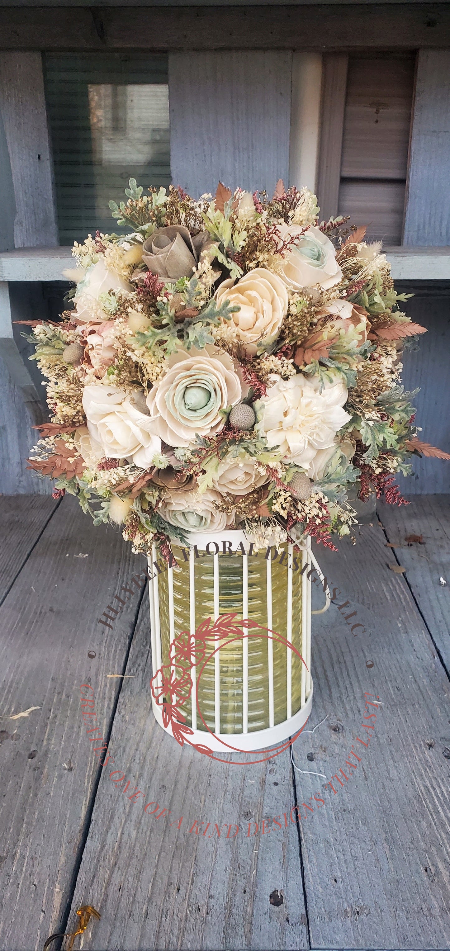 Wood Flower Round Bouquet