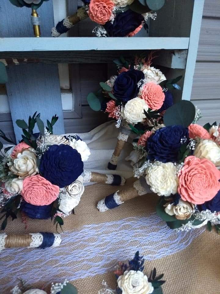 Custom Order Wood Wedding Flowers only! Pictures for reference.
