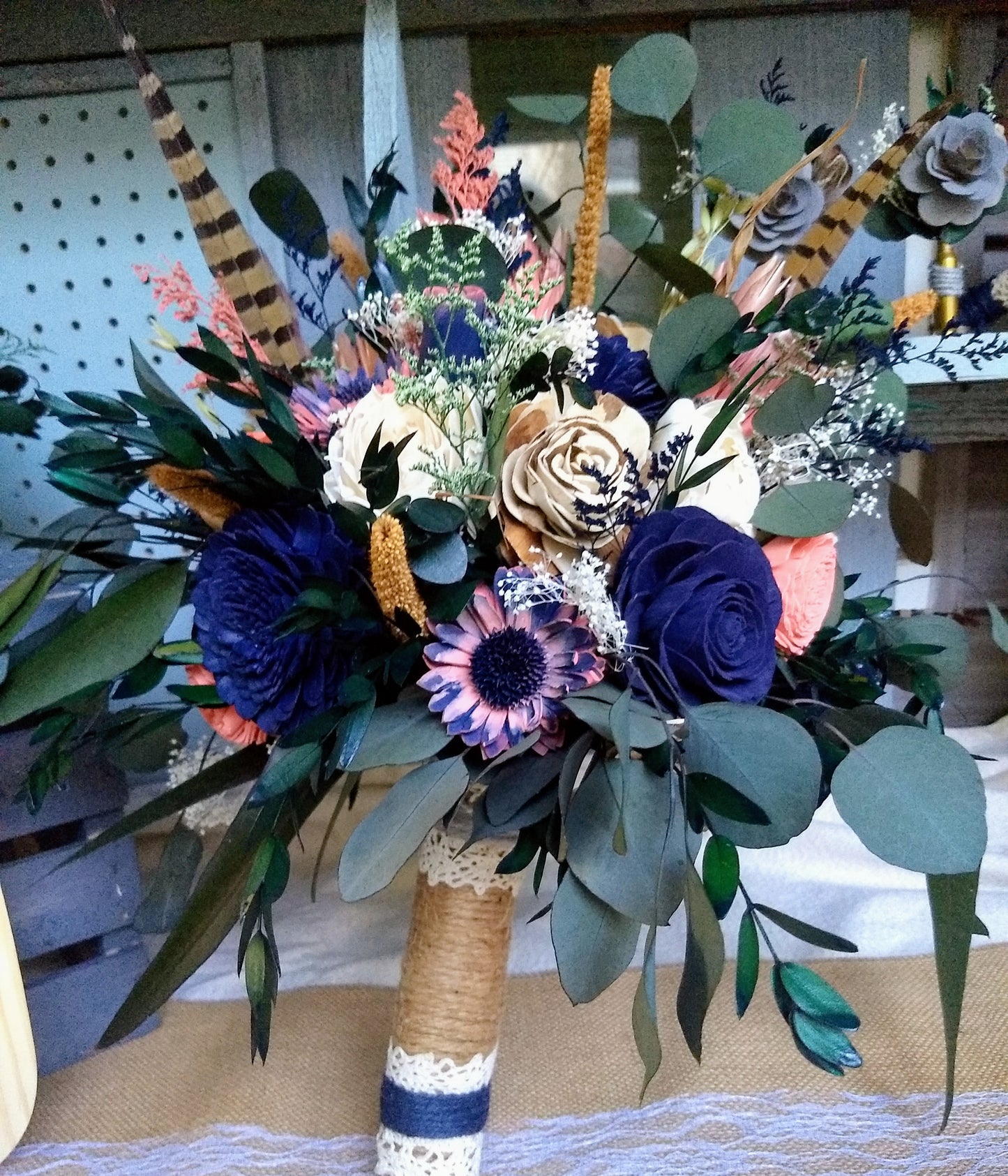 Custom Order Wood Wedding Flowers only! Pictures for reference.
