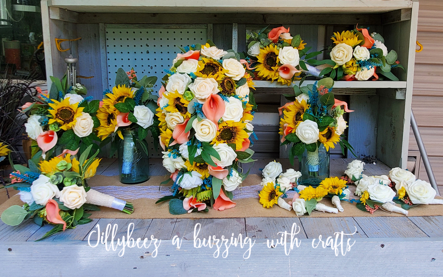 Custom Order Artificial Wedding Flowers. Pictures for reference only.