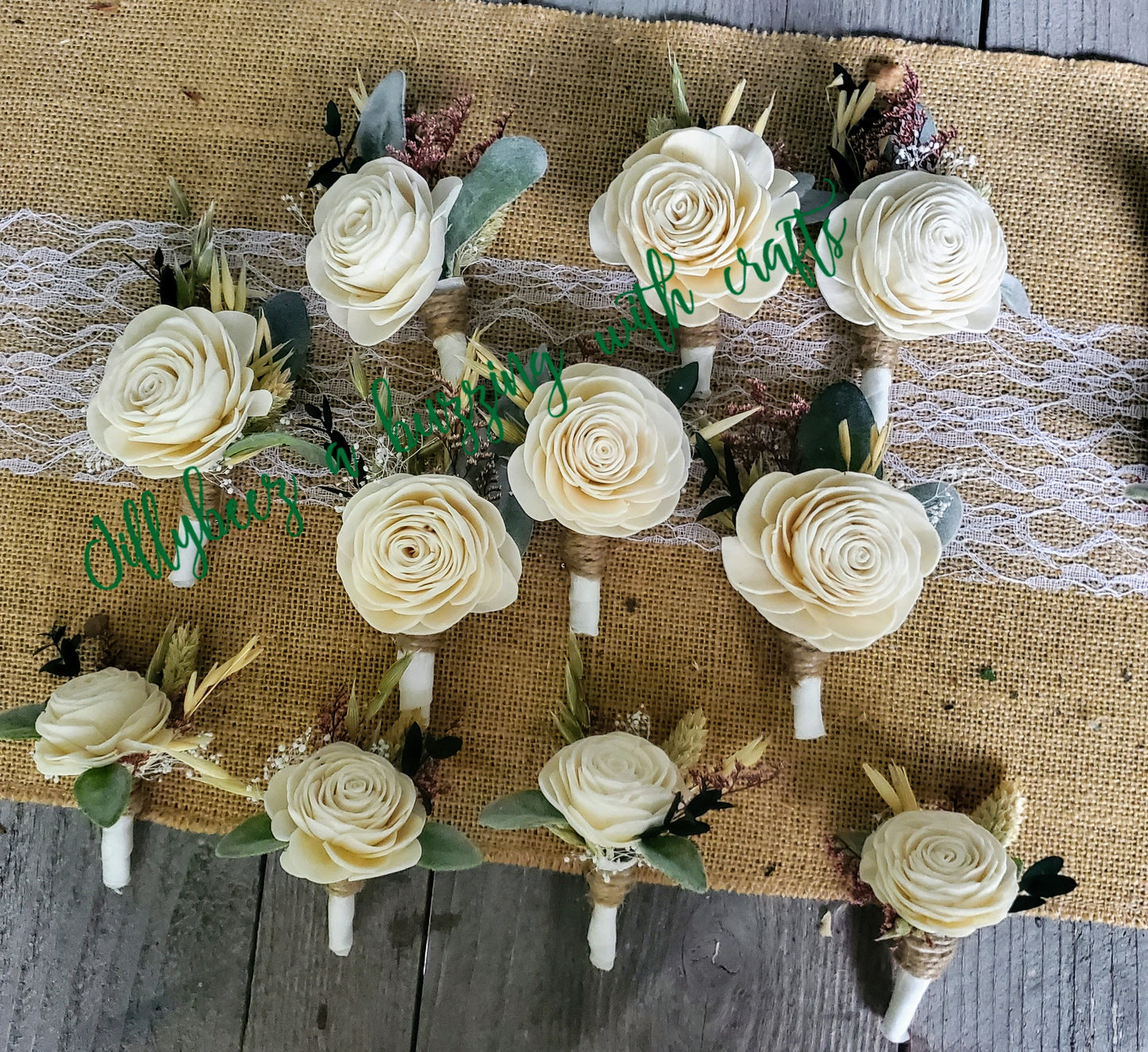 Custom Order Wood Wedding Flowers only! Pictures for reference.