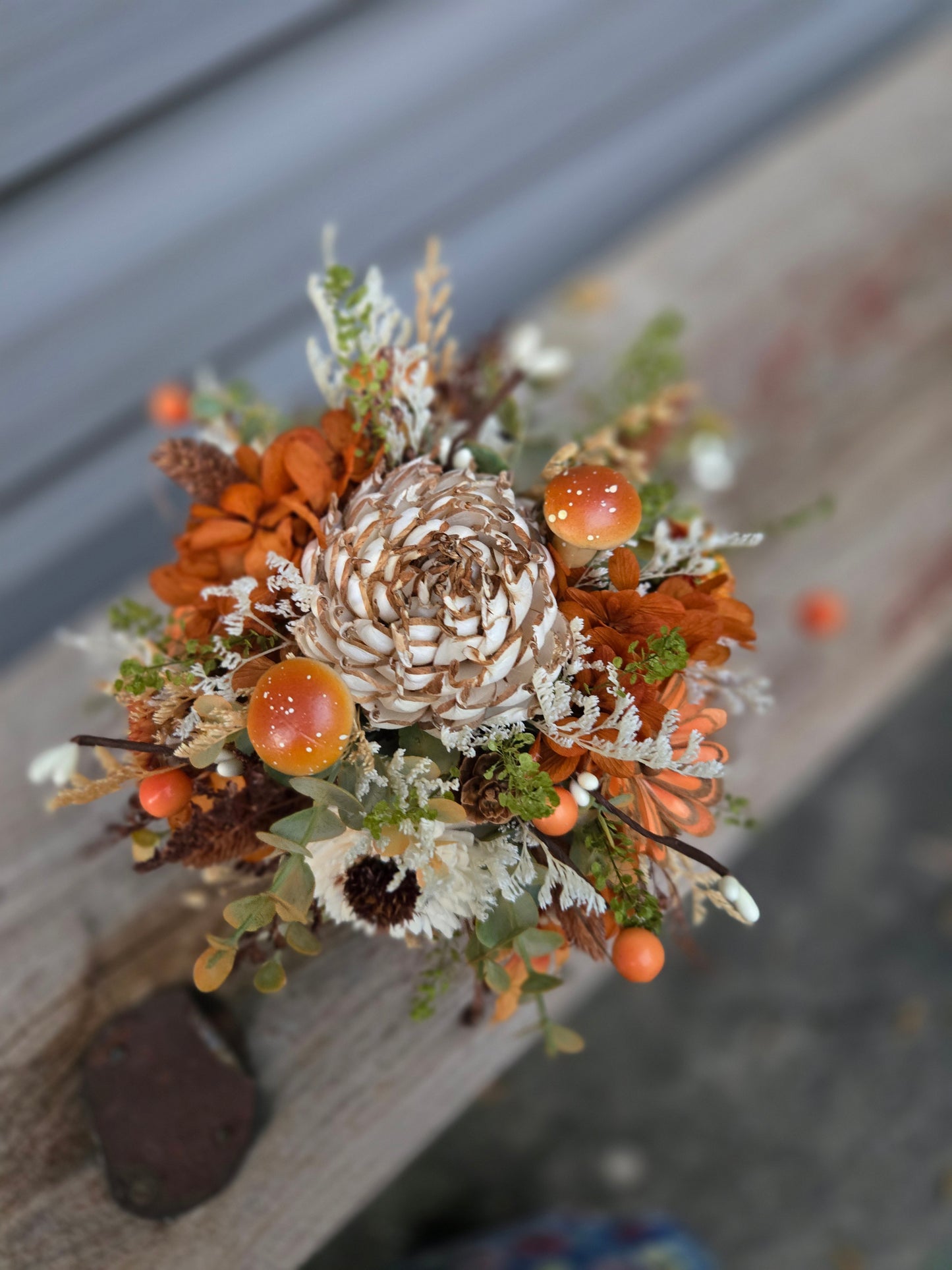 Wood Flower Candle Topper with Candle