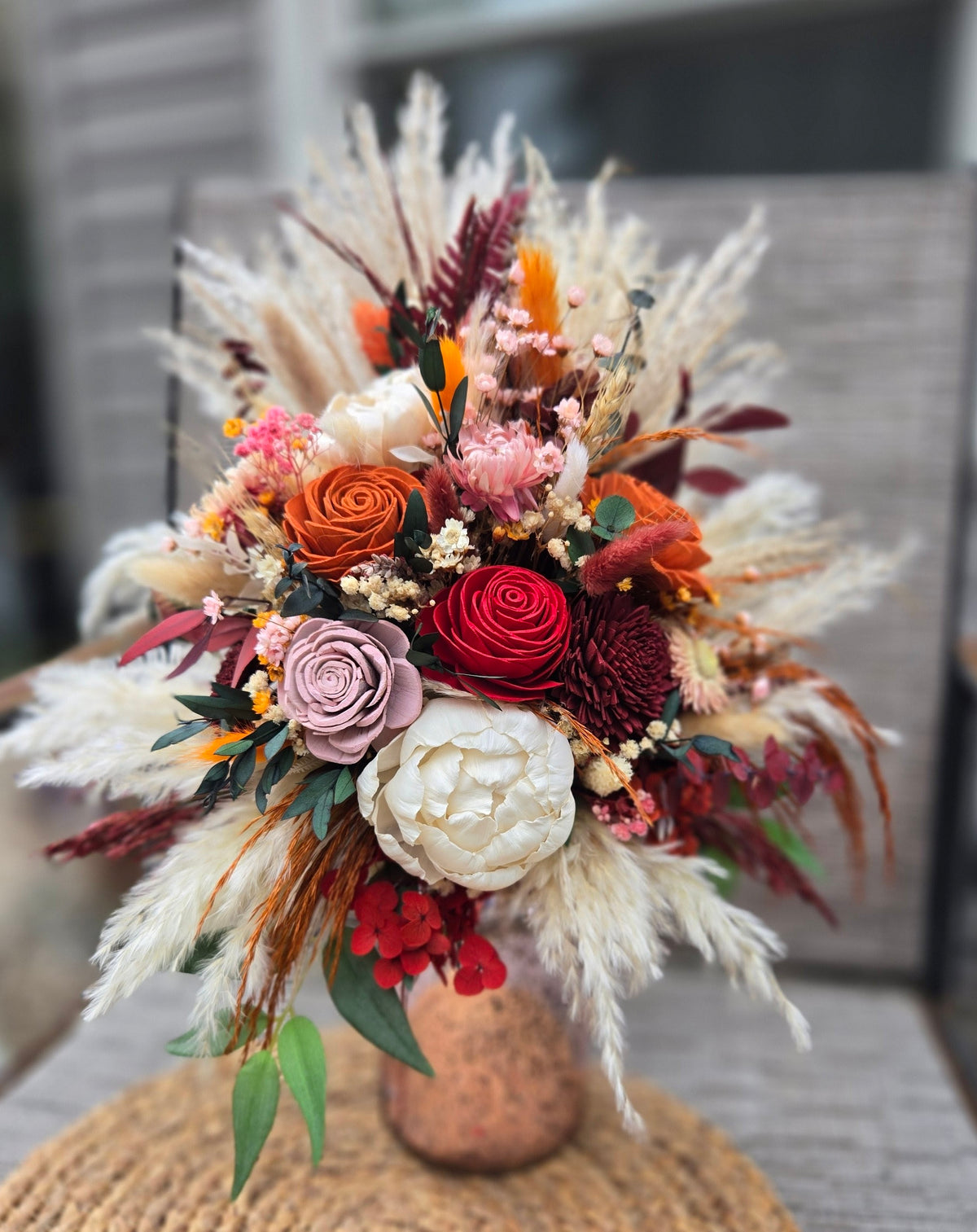 Wood Flower late Summer or Fall Set of 2 Bouquets