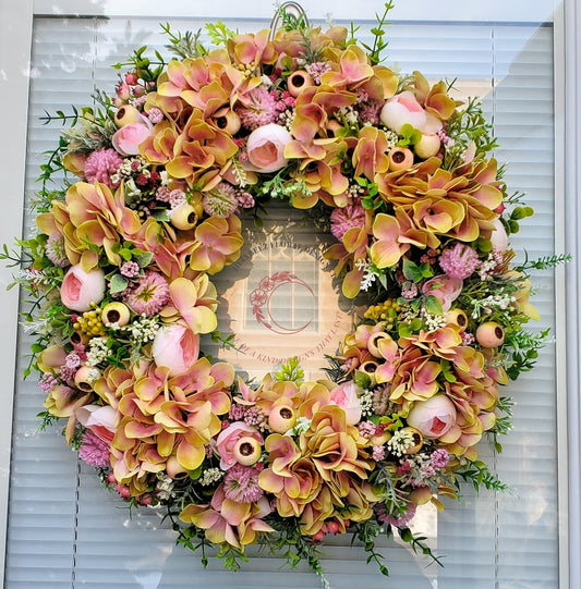 Artificial Silk Hydrangea Flower Wreath